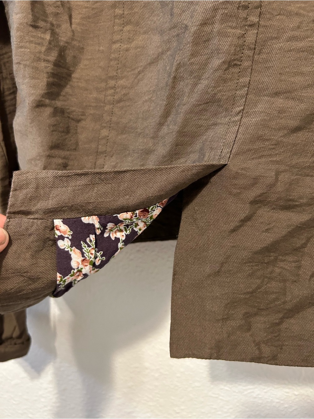 Free People Olive  Cropped Ruffle-Front Blazer - Picture 7 of 7